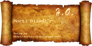 Horti Olivér névjegykártya
